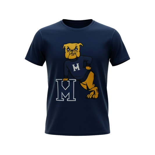 Dupe the Dog Mascot Graphic Tee – Navy